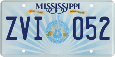 MS license plate ZVI052