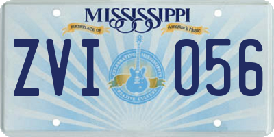 MS license plate ZVI056