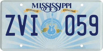 MS license plate ZVI059