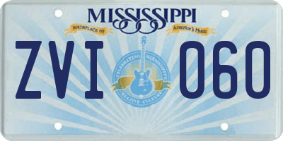 MS license plate ZVI060
