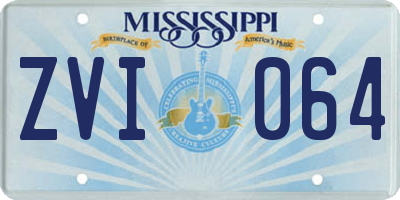 MS license plate ZVI064
