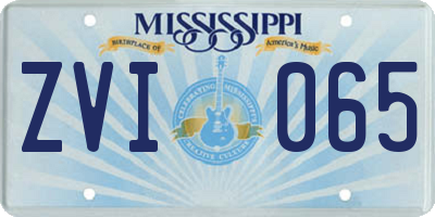 MS license plate ZVI065