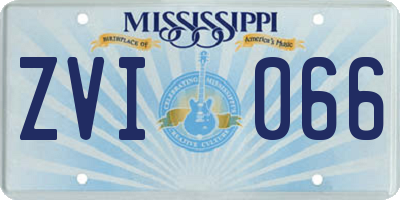 MS license plate ZVI066