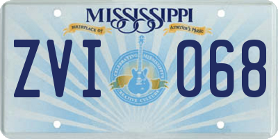 MS license plate ZVI068