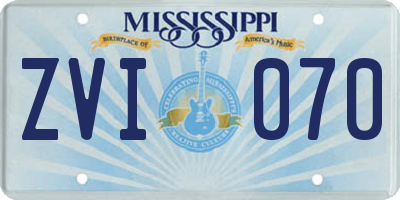 MS license plate ZVI070