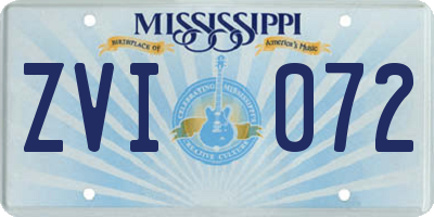 MS license plate ZVI072