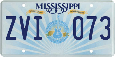 MS license plate ZVI073