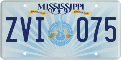 MS license plate ZVI075