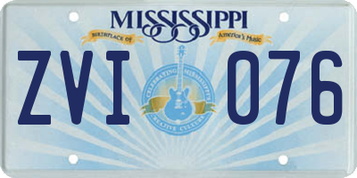 MS license plate ZVI076