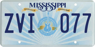 MS license plate ZVI077