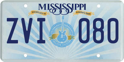 MS license plate ZVI080