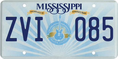 MS license plate ZVI085