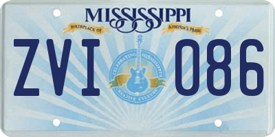 MS license plate ZVI086