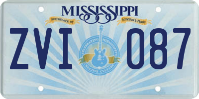 MS license plate ZVI087