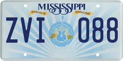 MS license plate ZVI088