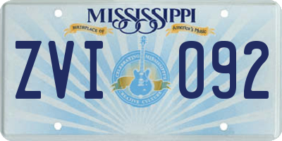 MS license plate ZVI092