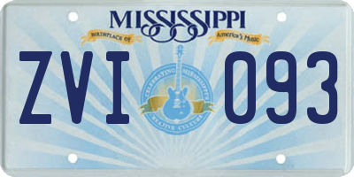 MS license plate ZVI093