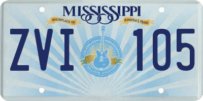 MS license plate ZVI105