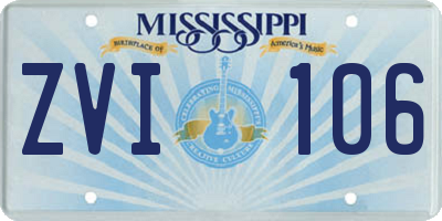 MS license plate ZVI106