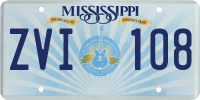 MS license plate ZVI108