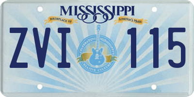 MS license plate ZVI115