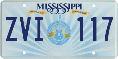 MS license plate ZVI117