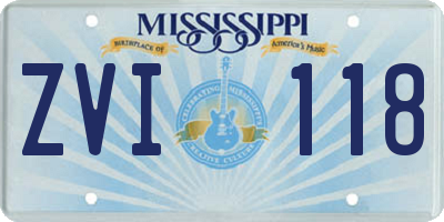 MS license plate ZVI118