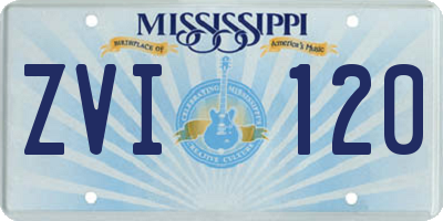 MS license plate ZVI120