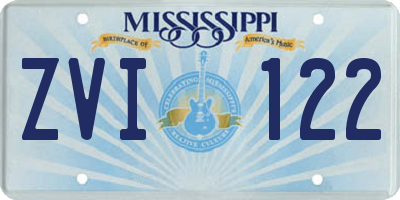 MS license plate ZVI122