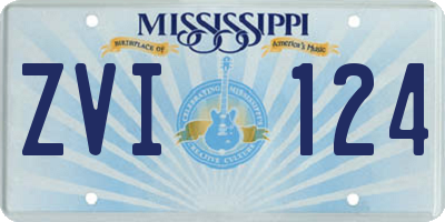 MS license plate ZVI124