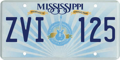 MS license plate ZVI125