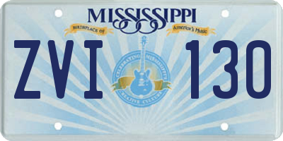 MS license plate ZVI130