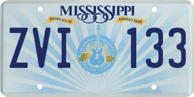 MS license plate ZVI133