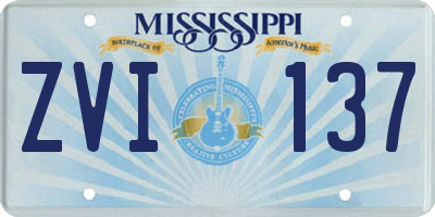 MS license plate ZVI137