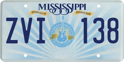 MS license plate ZVI138