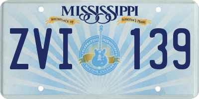 MS license plate ZVI139