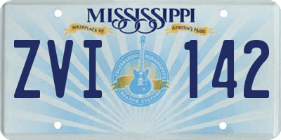 MS license plate ZVI142