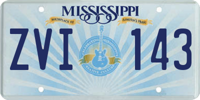 MS license plate ZVI143