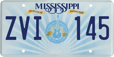 MS license plate ZVI145