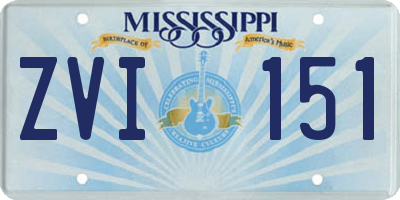 MS license plate ZVI151