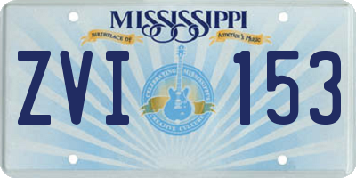 MS license plate ZVI153