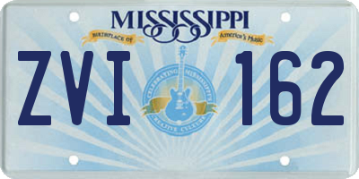 MS license plate ZVI162