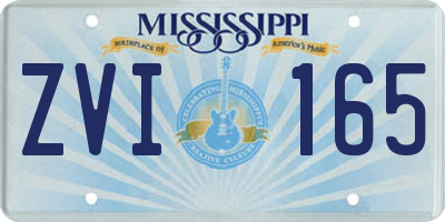 MS license plate ZVI165