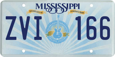 MS license plate ZVI166