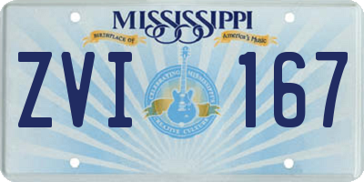 MS license plate ZVI167