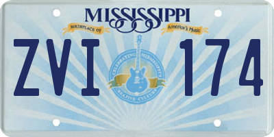 MS license plate ZVI174