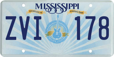 MS license plate ZVI178
