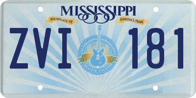 MS license plate ZVI181