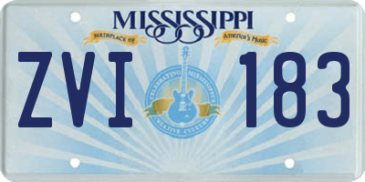 MS license plate ZVI183
