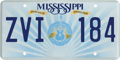 MS license plate ZVI184